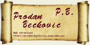 Prodan Bećković vizit kartica